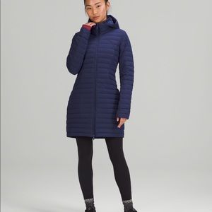 Navy Lululemon Pack it Down Long Puffer